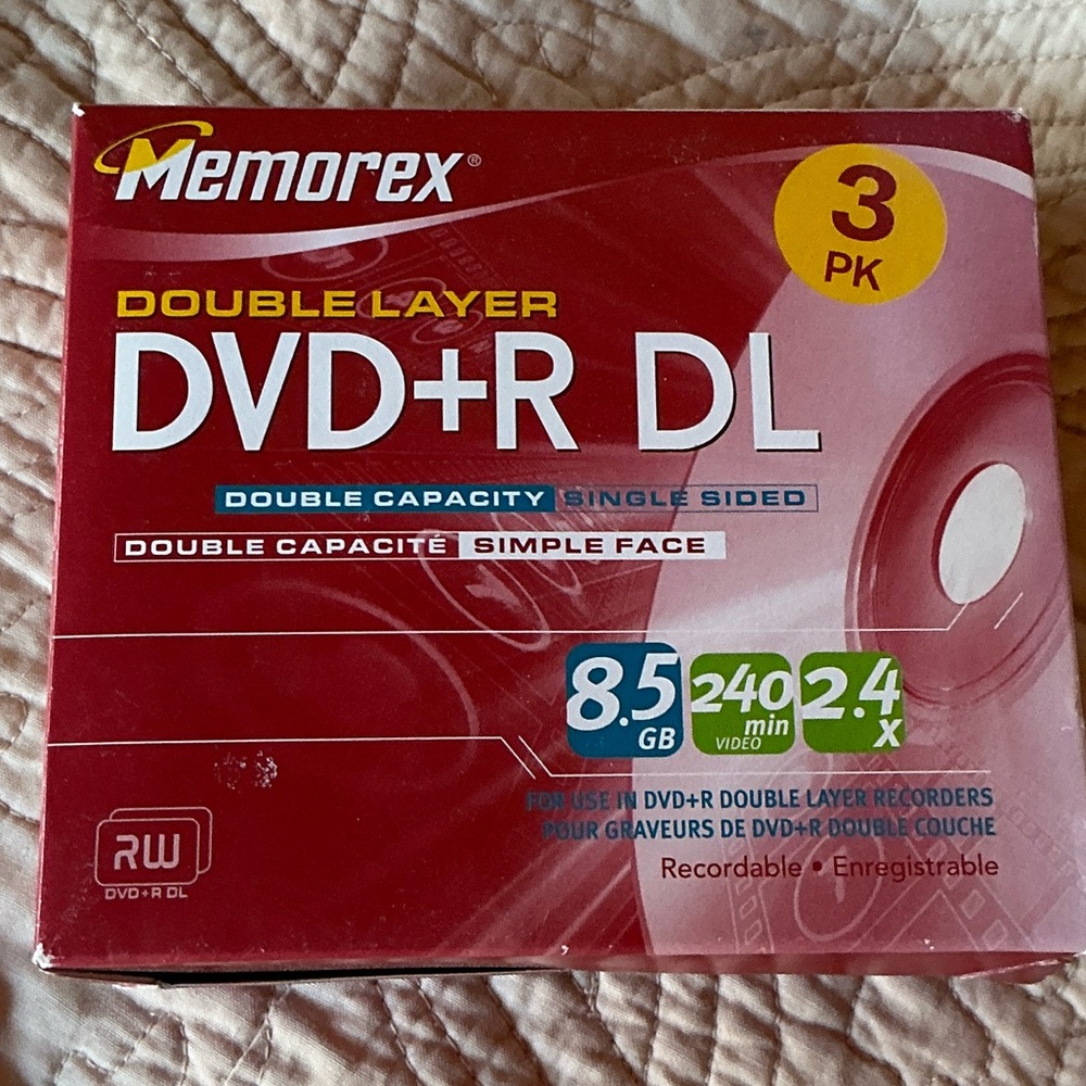 Red DVD+R DL 3 Pack
